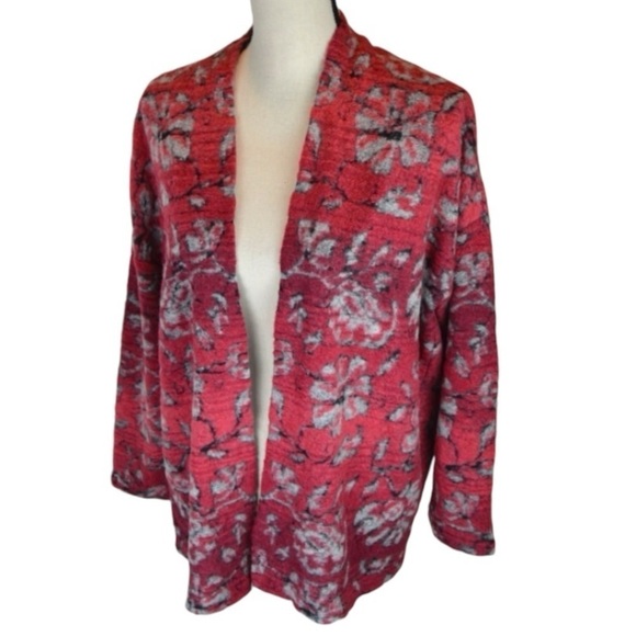 NWT J. Jill Ruby Red Cotton & Wool Blend Soft Open Cardigan, Size Small Petite - Picture 8 of 8